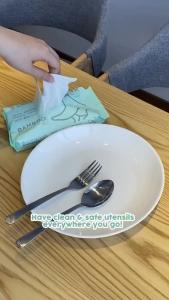 [Cloversoft Official] Unbleached Bamboo Antibacterial Wet Wipes [15sheets]