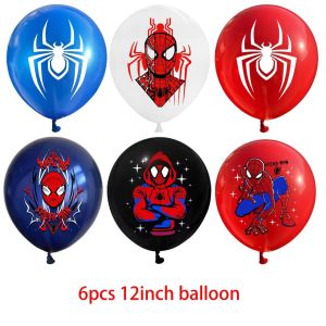 12 Cái/6 Chiếc Hoạt Hình Chủ Đề Nhện 12 Inch Bong Bóng Cao Su Cho Bé Trai Sinh Nhật Cho Bé Trang Trí Tiệc Trẻ Em Vui Vẻ Chứa Đầy Không Khí Globos