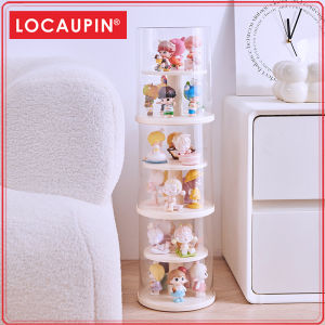 Locaupin Clear Display Case Display Box Dustproof Storage Showcase Figurines Collection for Toy Dolls Souvenirs Model