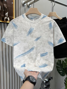 Designer Short Sleeve round Neck T-Shirt Mens Cotton Polyester Blend Breathable Casual Print Summer Fashion Top