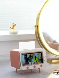 Tv Shape Tissue Box Multifunctional Cute Desktop Mobile Phone Holder Free Shipping In Blue Green Pink White