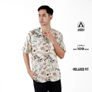 Aerostreet Kemeja Rayon Printing Ocean Hawai Motif Terang Pria Wanita QCBAA V-Neck Relaxed Fit Ukuran S-Xxl Aerostreet - Lazada