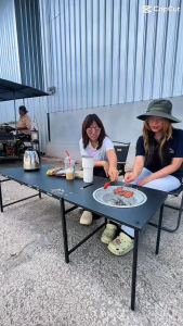 BigC เป็นโต๊ะ igt ตารางยุทธวิธี โต๊ะแคมปิ้งพับได้ กลางแจ้ง พับง่าย เหมาะสำหรับแคมปิ้งและปิกนิก พร้อมกระเป๋า