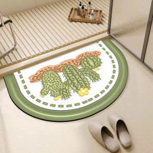 3D Expanding Semi-Circular Doormat Bathroom Entrance Mat Quick Dry Water Absorbent Silicon Dendroid Floor Carpet Home Decor