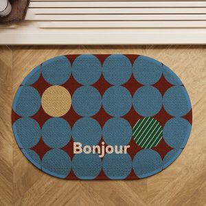 VIKAMA Imitation Wood Grain Minimalist Bathroom Floor Mat Anti Slip And Absorbent Quick Drying Shower Room Bathroom Home Decor