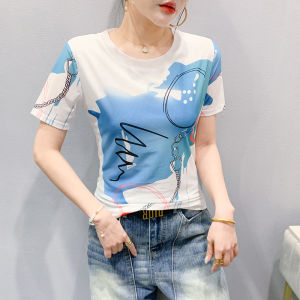 REHIN New Summer Printed Mesh Short Sleeve T-Shirt: A Stylish & Comfortable Choice for S-3XL