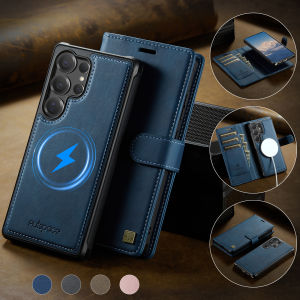 Detachable 2-in-1 Leather Wallet Phone Case Book For Magsafe Samsung Galaxy S26 Ultra S25 Plus S24 FE Magnetic Card Slot Cover