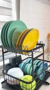 GSlife Kệ Úp Chén Bát 2 Tầng Đa Năng - Treo Cốc Đựng Đũa & Dao Thớt Khay Hứng Nước Tháo Rời