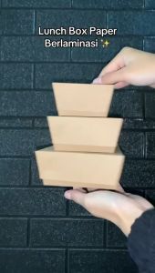 Lunch Box Paper Kraft Coklat Laminasi Ukuran S/M/L Tebal 290gsm isi 50pcs