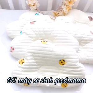 Gối chần bông cho bé sơ sinh 0-6th Goodmama vải cotton phối lưới thoáng mát