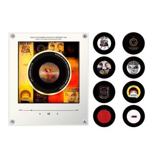 Creative Vinyl Disc Player Fridge Magnet Decorwith 9Pcs NFC Rotating Disc Cards NFC Sensing Retro Player With Night Light