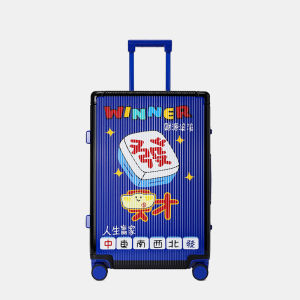 Mayertrip Official Small Silent Travel Suitcase 20 Inch Luggage Bag with Chess Board Design Lockable Universal Wheels for Men And Women