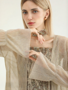 COCOBELLA | Stereoscopic Stripe Texture Air-Conditioning Sweater Knitwear