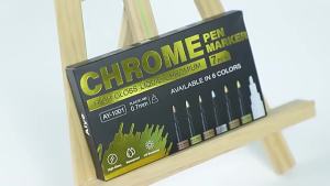 0.7mm 6 Colors Mirror Marker Pen DIY Reflective Paint Pens Chrome Markers Gold Silvery Copper Model Painting Repainting