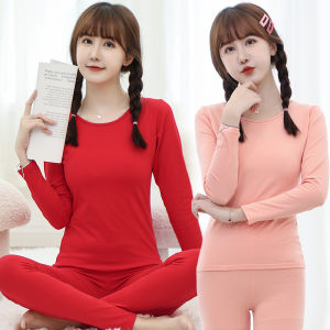 Bộ Đồ Lót Cotton Nguyên Chất Mùa Thu Dành Cho Nữ Áo Sơ Mi Cổ Tròn Cotton Nguyên Chất Quần Áo Học Sinh Quần Áo Mặc Trong Màu Trơn Áo Ba Lỗ