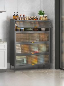Kitchen Multi-layer Microwave Oven Storage Rack Stand Carbon Steel Floor-standing Organization Cabinet Dining Room Sideboard