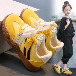 Girls Soft-Soled Sports Shoes Autumn New Style Casual Dequan Shoes Childrens Low Top Mesh Fabric Anti-Slip Wear-Resistant