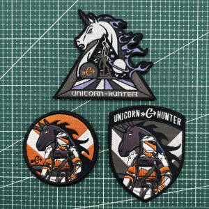 Unicorn Hunter Embroidered Magic Stick Badge Arm Patch Outdoor Sports Backpack Creative Emblem Tactical Morale Patch