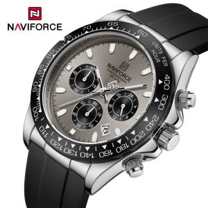 NAVIFORCE Luxury Mens Watch Waterproof Sports Quartz Clock Silicone Strap Chronograph Luminous Wristwatches Relogio Masculino