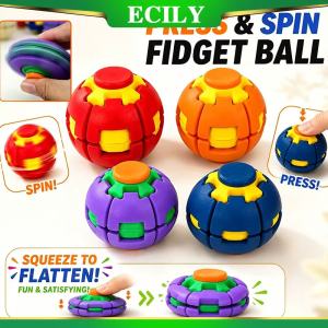 ECILY 3D Printed Stress-relief gyro compression spinning ball  Movable Fidget Spinner Stress Relief Vent Toy Fidget Spinner Fingertip Toys Desktop Party Favors