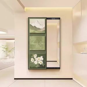 Full Body Mirror Wall Mount Mirror With Rack Wall Mirror Full Length Mirror With Storage Dressing Mirror With Stand Dressing Mirror High-Grade Mirror Decorative Painting Invisible Dressing Mirror 镜子全身