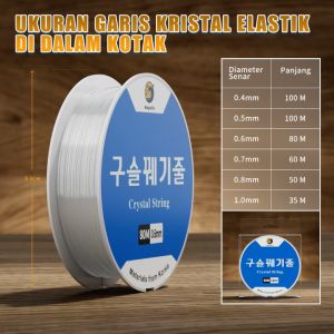 Benang Nilon Benang Manik Manik Crystal Line Garis Kalung Garis Transparan Benang Elastis Korea Selatan Garis Perhiasan 0.4mm Benang Buatan Tangan 0.5mm Elastic Thread 1.0mm