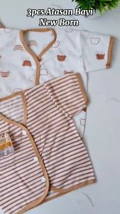 3 SET Atasan Bayi Lengan Pendek New Born Digico / baju bayi lengan pendek new born - bayi88