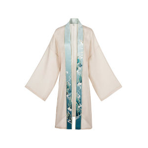 Elegant Embroidered Cheongsam Gown with Pleated Skirt And Collar for Women Traditional Chinese Costume Straight Collar Cheongsam