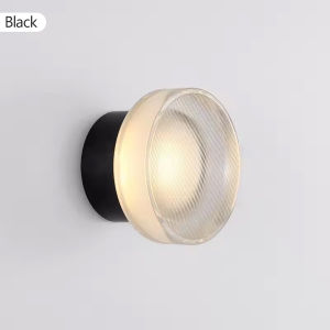 7W LED High Transparency Wall Light Round Glass Wall Lamp Modern Creative Hotel Bed and Breakfast Lamp Bedside Decorative