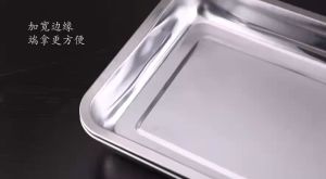 Shallow & deepened Stainless Steel Baking Tray Set Non-stick Chips Basket Baking Dish Grill Ah jie Selection store