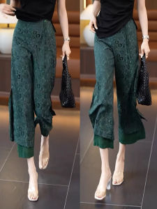 YOUFAN | Traditional Style Wide Leg Pants 8-Inch Skirt Pants