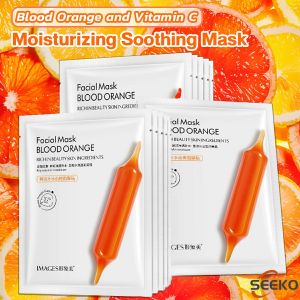 Seeko Face Mask Hydrating Moisturizing Skincare Blood Orange and Vitamin C Soothes Skin