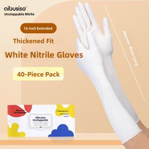 DINGQING | Disposable Long Length Thick Food Grade Nitrile Rubber Gloves Waterproof Oilproof