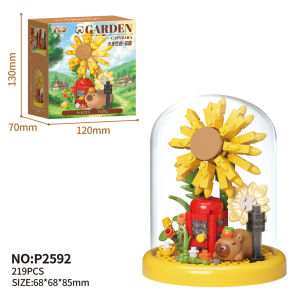 Kapi Bala Garden Series Small Grain Building Block Flower Simulation Tulip Rose Eternal Flower Ornament Building Block Toys