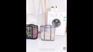 OHHDEER  Bakul Dobi Jaring Lipat Penyimpanan Baju Mainan Laundry Mesh Foldable Clothes Basket Storage