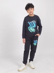 [Bộ dài tay trẻ em 1215] [OUTLET]Bộ bé trai thu đông Bigfox Miss Meow dài tay thể thao kiểu Hàn Quốc chất nỉ da cá size đại trẻ em 12-15 tuổi 50kg