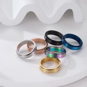 Nhẫn Thép Không Gỉ Hình Mèo Rỗng Ruột Dành Cho Nữ Giảm Căng Thẳng Giảm Lo Âu Xoay Tròn Đồ Chơi Giảm Stress Bằng Kim Loại