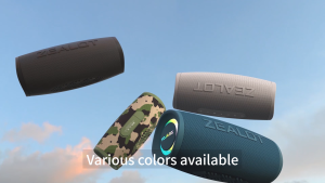 ZEALOT S56 Portable Bluetooth Speaker with Deep Bass Waterproof Outdoor Wireless Speaker Long Playtime FM Radio LED Lights