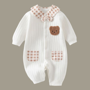 Warm Cotton Romper Suit for Newborn Babies Air Cotton Pure Cotton Autumn Winter Style Baby Clothes Thermal Infant Clothing