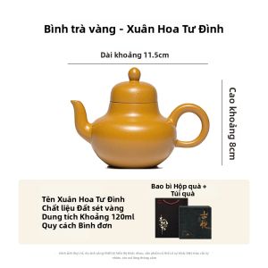 GUYUETANG | Bộ ấm chén đất sét tím handmade mini