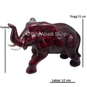 Pajangan Rumah Barang - Barang Unik Murah Aesthetic Motif Gajah Besar Warna Kayu