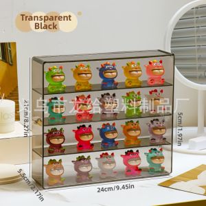 Stackable Compartmentalized Transparent Acrylic Desk Organizer for Figurines
