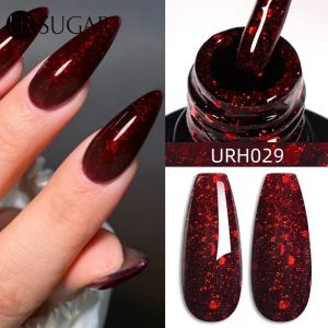 UR SUGAR 7ml Red Color Gel Nail UV Polish Crystal Semi Permanent Soak Off UV Gel Varnish Nail Art Manicure Base Matte Top Coat Vernish