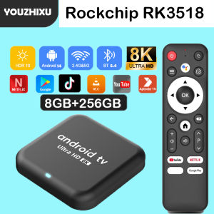 Smart TV Box 8GB+256GB Android 14 Rockchip RK3518 Google Assistant 8K Video Bluetooth5.4 Media Player Q18 Very Fast Set Top Box