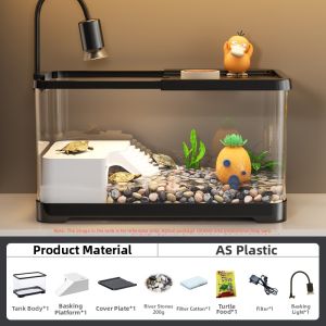 HUICHONG | Special Design for Home Brazilian Turtle Aquarium with Platform and Landscaping Features Small