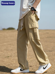 WASSUP ISSUE | Mens Khaki Straight Wide Leg Cargo Pants
