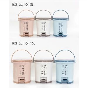 Thùng đựng Rác gia đình Đạp Chân Nắp Tròn Cao Cấp hokori 5 lit 10 litThùng Đựng Rác Văn Phòng Gia Đình