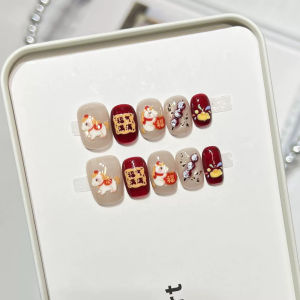 CHUBEISHI | Children Red Handmade Horse Year Nail Stickers