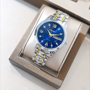 New genuine mens watch calendar day luminous waterproof mens watch fashionable diamond-shaped mirror quartz wristwatch