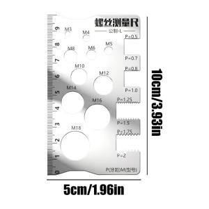 Bolt Thread Checker Measurement Tool for Screw Anti-Slip Portable Measuring Gauge Tool for Nut Bolt Bit Thread Industry Crafting
